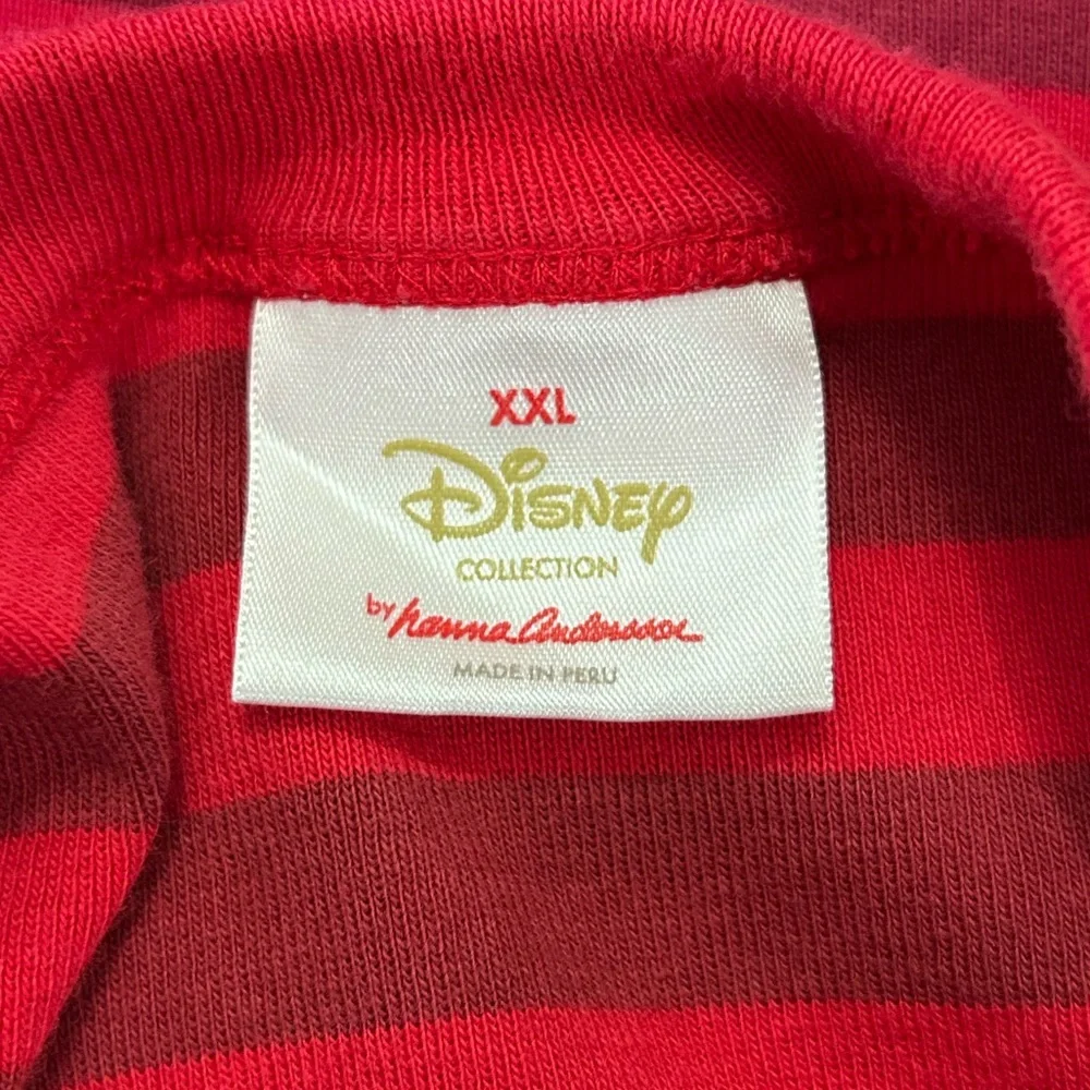XXL Disney Hanna Anderson Red and Gold Striped Long Sleeve Pajama PJ Top Holiday - Picture 3 of 5